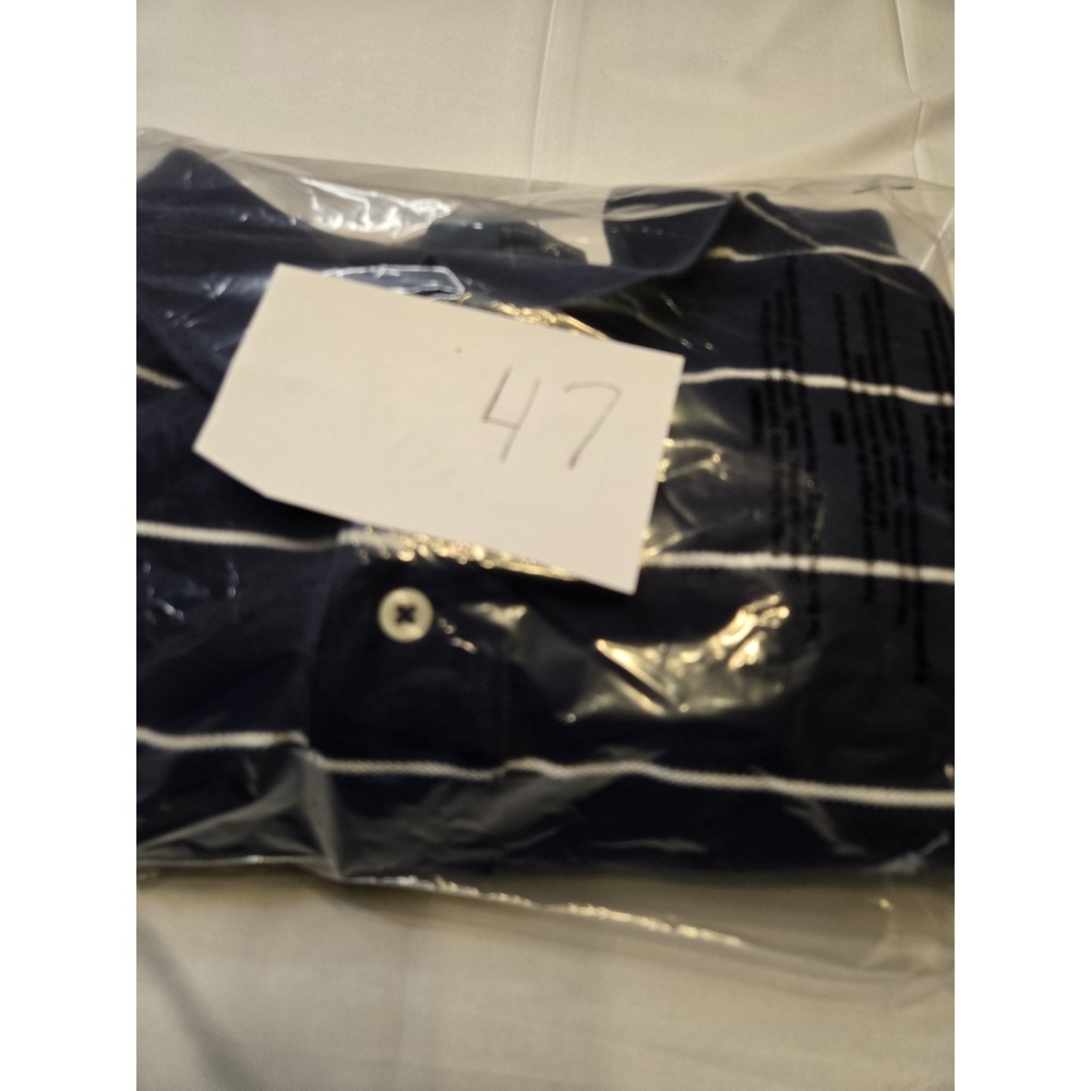 Polo Ralph Lauren Polo Shirt Mens Extra Large Navy White‎ Striped Luxe Preppy - Picture 7 of 7